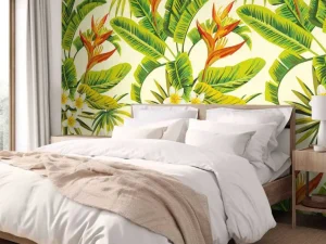 Best Bloemen en bladeren print fotobehang Bloemen