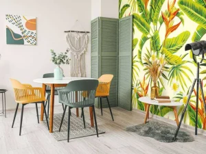 Best Bloemen en bladeren print fotobehang Bloemen