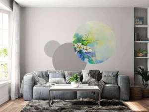 Hot Bloemen schilderij met een wazige achtergrond fotobehang Kunst & Design | Bloemen