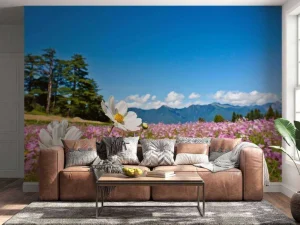 Discount Bloemenveld met mooie achtergrond fotobehang Bloemen