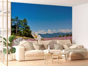 Discount Bloemenveld met mooie achtergrond fotobehang Bloemen