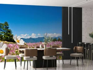Discount Bloemenveld met mooie achtergrond fotobehang Bloemen