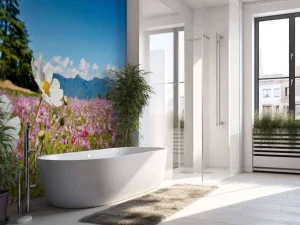 Discount Bloemenveld met mooie achtergrond fotobehang Bloemen