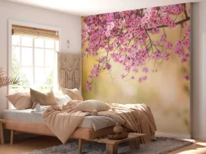 New Bloesem met wazige achtergrond fotobehang Bloemen