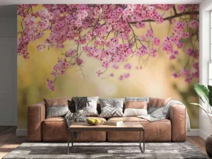 New Bloesem met wazige achtergrond fotobehang Bloemen