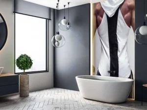 Online Bodybuilder aan het trainen fotobehang Tienerkamer | Sport