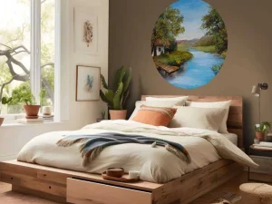 Sale Boerderij met een zomers landschap schilderij fotobehang Kunst & Design