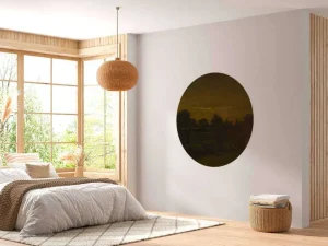 Clearance Boerendorp in de avond fotobehang Kunst & Design