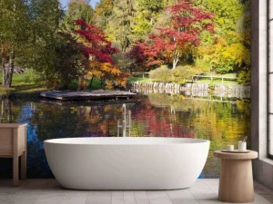 Fashion Bomen achter het Water fotobehang Bloemen