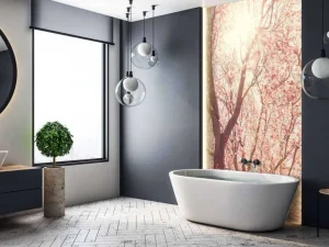 Hot Boom Bloesem met Zon op Achtergrond fotobehang Bloemen
