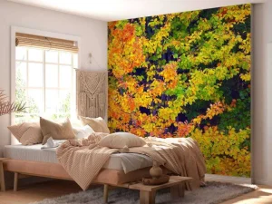 Best Boom tijdens Herfst fotobehang Bloemen