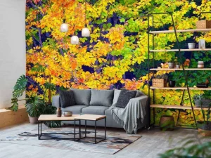 Best Boom tijdens Herfst fotobehang Bloemen