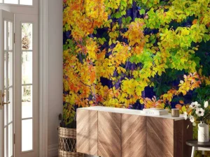 Best Boom tijdens Herfst fotobehang Bloemen
