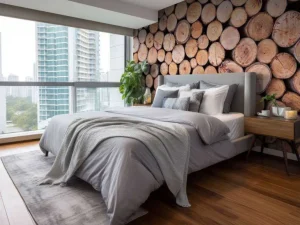 Online Boomstammen stapel fotobehang Hobbykamer | Gang