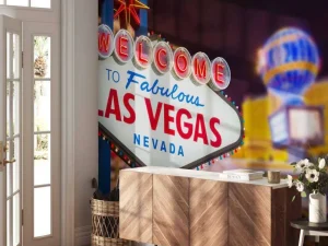 Hot Bord in Las Vegas fotobehang Tienerkamer