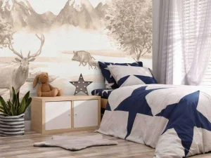 Online Bos met dieren in taupe Kinderkamer | Dieren