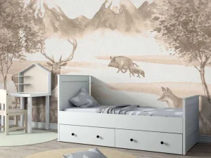 Online Bos met dieren in taupe Kinderkamer | Dieren