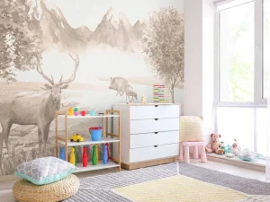 Online Bos met dieren in taupe Kinderkamer | Dieren