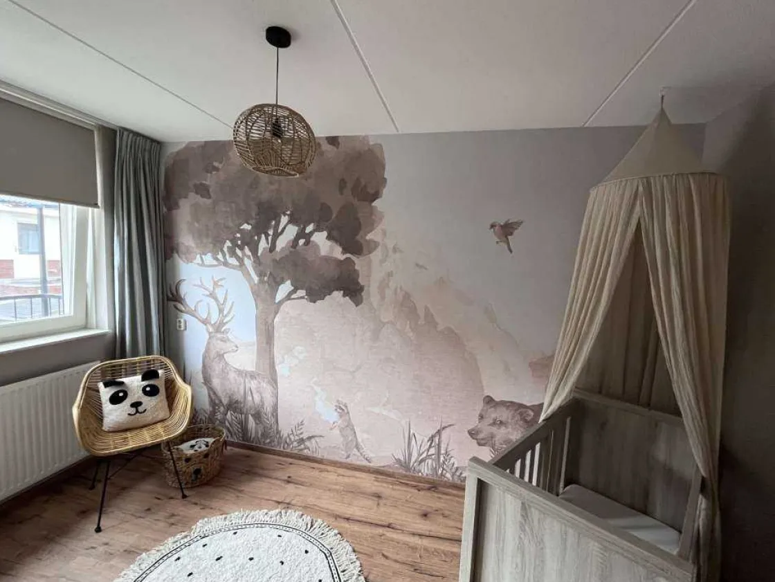 bosdieren_in_taupe_1.webp Hot Bosdieren in taupe Kinderkamer | Dieren