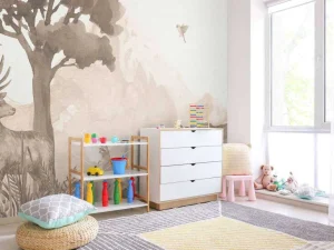 Hot Bosdieren in taupe Kinderkamer | Dieren