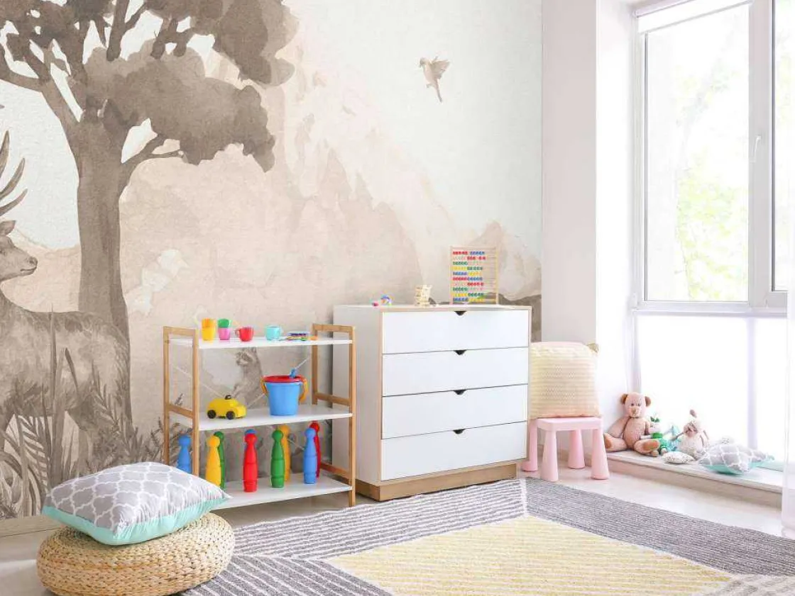 bosdieren_in_taupe_6.webp Hot Bosdieren in taupe Kinderkamer | Dieren