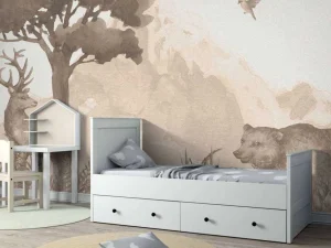 Hot Bosdieren in taupe Kinderkamer | Dieren