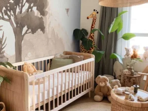 Hot Bosdieren in taupe Kinderkamer | Dieren