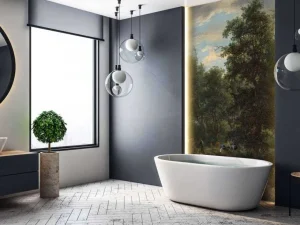 Clearance Bosgezicht fotobehang Bloemen