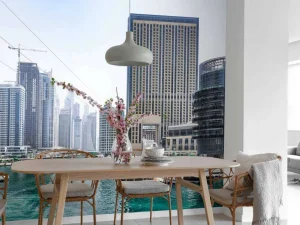 Outlet Boten in Dubai Marina fotobehang Transport | Architectuur