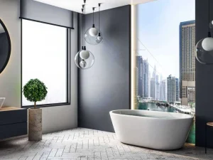 Outlet Boten in Dubai Marina fotobehang Transport | Architectuur