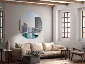 Outlet Boten in Dubai Marina fotobehang Transport | Architectuur