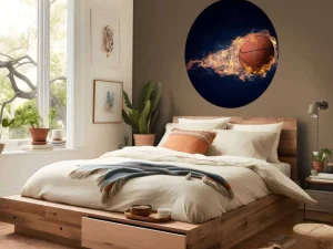New Brandende basketbal fotobehang Kinderkamer | Sport