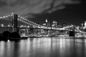 Best Brooklyn Bridge in zwart-wit fotobehang Architectuur