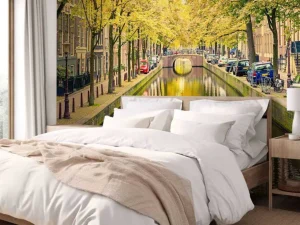 Best Brug over een kanaal in Amsterdam fotobehang Steden | Architectuur