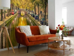 Best Brug over een kanaal in Amsterdam fotobehang Steden | Architectuur
