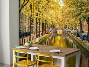 Best Brug over een kanaal in Amsterdam fotobehang Steden | Architectuur