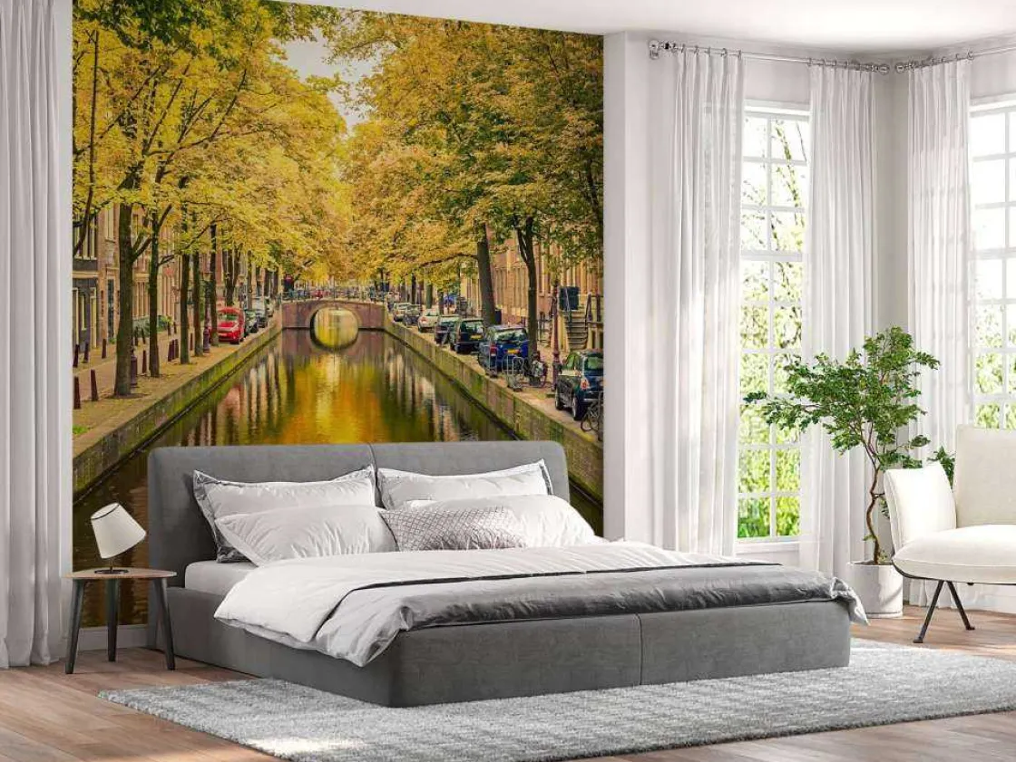 brug_over_een_kanaal_in_a_9.webp Best Brug over een kanaal in Amsterdam fotobehang Steden | Architectuur