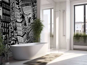 Fashion Cartoon stad fotobehang Tienerkamer | Kinderkamer