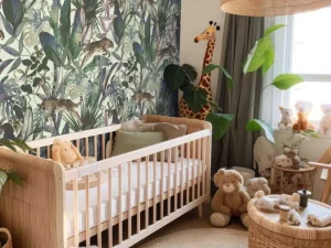 New Cheetah tussen de tropische bladeren Kinderkamer | Dieren