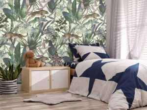 New Cheetah tussen de tropische bladeren Kinderkamer | Dieren