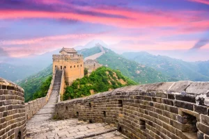 Hot Chinese Muur onder een unieke hemel fotobehang Architectuur