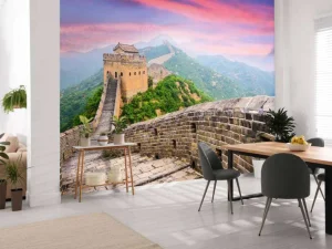 Hot Chinese Muur onder een unieke hemel fotobehang Architectuur