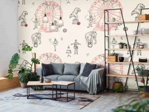 Hot Circus patroon Kinderkamer | Dieren