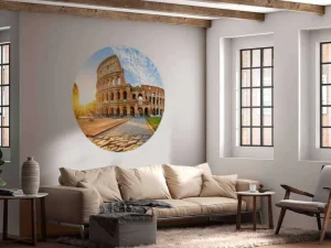 Discount Colosseum in Rome bij zonsopkomst fotobehang Architectuur