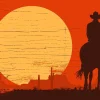 Best Cowboy in de woestijn fotobehang Hobbykamer
