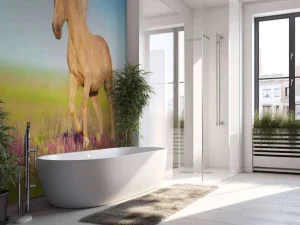Discount Cremello Paard in weide fotobehang Tienerkamer | Kinderkamer