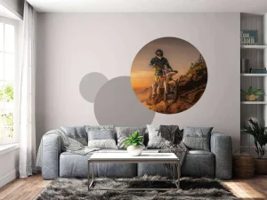 New Crossmotor bij zonsondergang fotobehang Tienerkamer | Transport