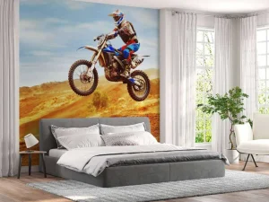Clearance Crossmotor stunt fotobehang Tienerkamer | Transport