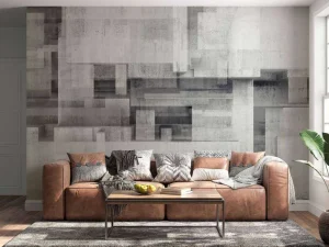 New 3D betonnen muur fotobehang Hobbykamer | Oppervlakten