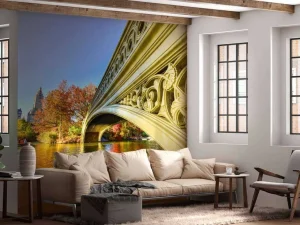 Hot De Bow Bridge in Central Park fotobehang Architectuur